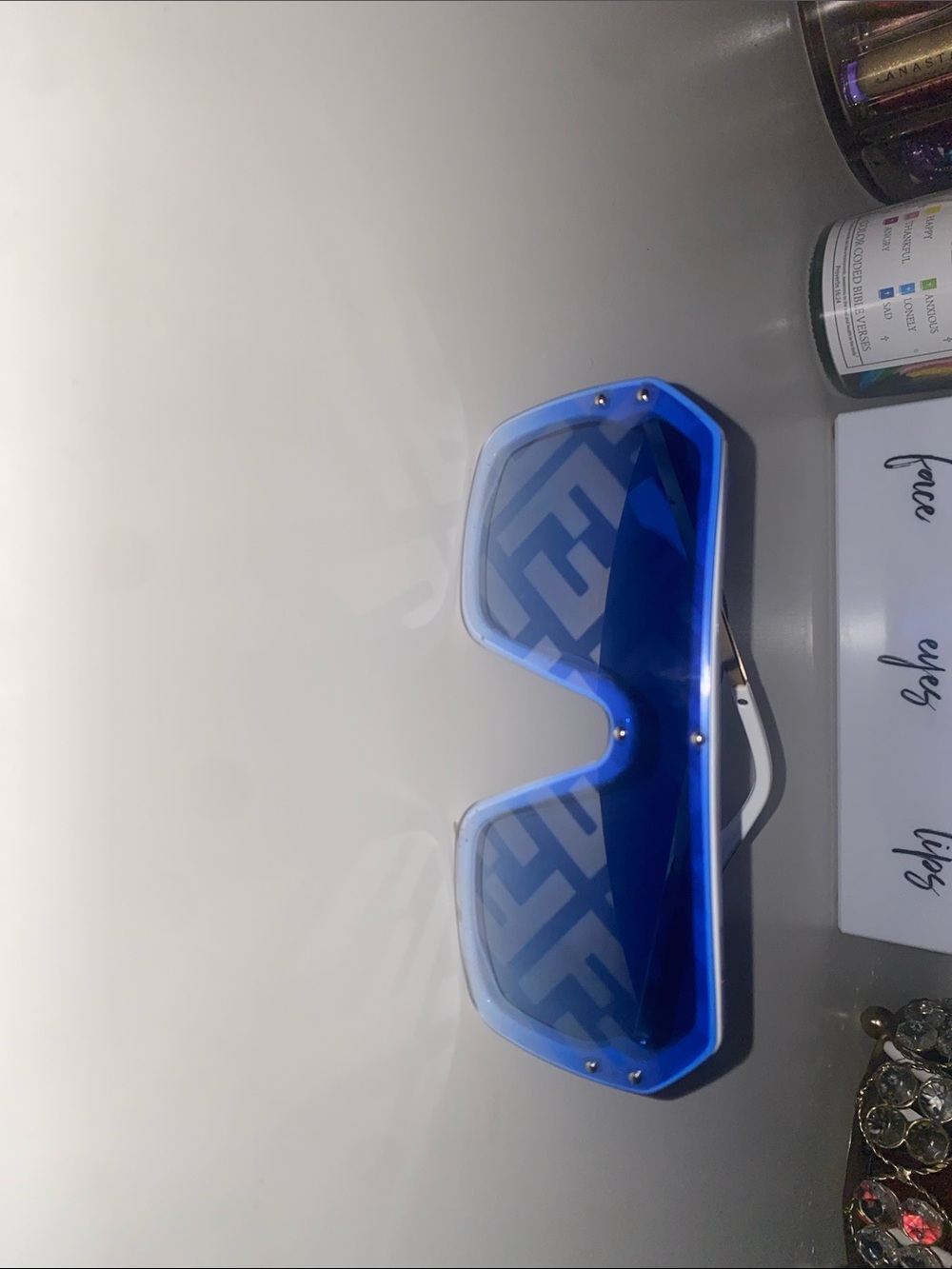 Blue Shield Sunglasses for Men - Fashion Oversized Lens